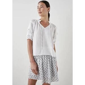 Rails Paris Linen Top in White -Small